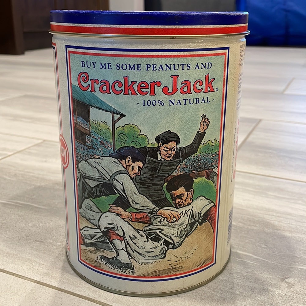 Cracker Jack popcorn tin